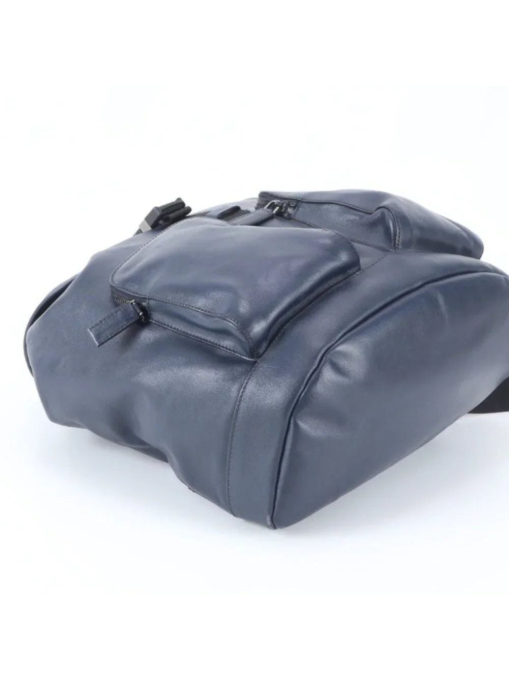 Prada Leather Backpack Shoulder Bag Navy